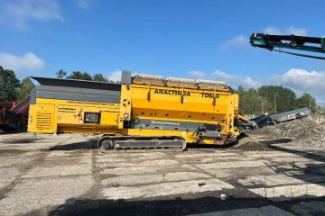 mobilny przesiewacz bębnowy, 20t, 2 frakcje, bęben 6m, gotowy do pracy